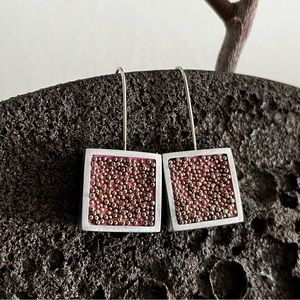 Pink Bubble Earrings, Handmade